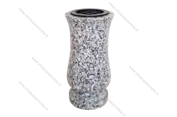 Овальная светло-серая гранитная ваза VGR05