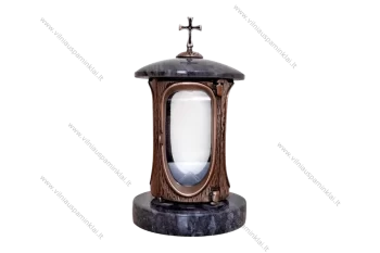 Гранитный фонарь Orion для могил, с бронзой и крестом ZGR01