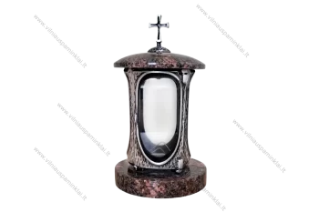 Гранитный фонарь Aurora для могил, с хромом и крестом ZGR05